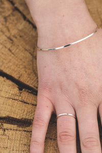 Square Wire Bangle - Recycled Sterling Silver