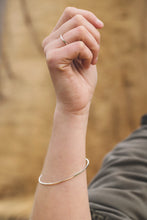Load image into Gallery viewer, Square Wire Bangle - Recycled Sterling Silver
