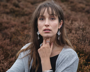 Double Square Earrings - Recycled Sterling Silver