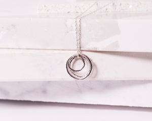 Concentric Circles Necklace - Recycled Sterling Silver