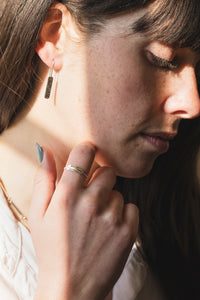 Brushed Bar Threader Earrings - Recycled Sterling Silver