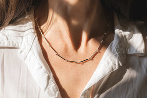 Square Wire Chain Necklace - Recycled Silver